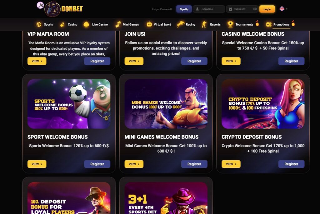 promotions page at a leading casino not on Gamstop